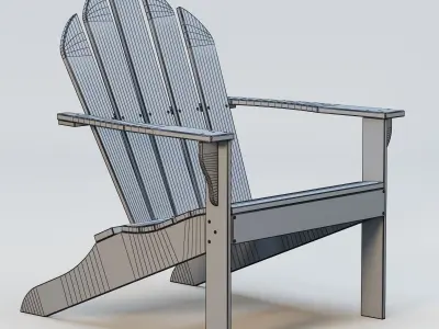 Adirondack chair Low-poly 3D model