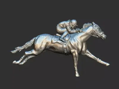 HORSE WITH JOCKEY 3D print model
