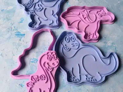 Dinosaur set Cookie Cutter 3D print model