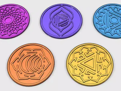 Chakra Coasters Free 3D print model