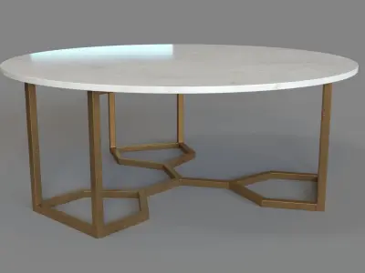 Summit Coffee Table Raw Brass 3D model