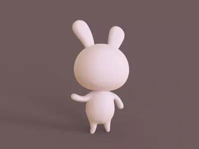 Little Funny Bunny Animated  Low-poly 3D model