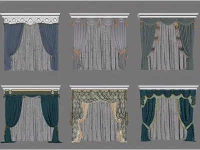  European-style Curtains 3D model