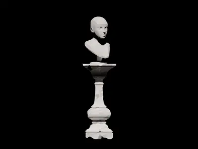 Dual 3D Pedestal Set Pristine and Damaged and bonus Low-poly 3D model