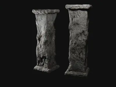Ancient Column for Games Low-poly 3D model