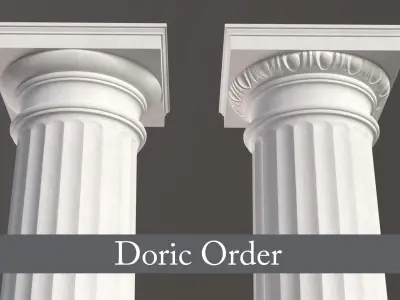 Columns of Classical Architectural Orders  Low-poly 3D model