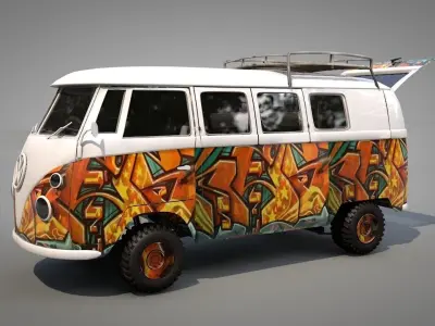 VW Camping Bus 3D model