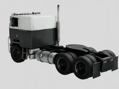 Low Poly Flatbed Box Truck with 4K Textures Low-poly 3D model