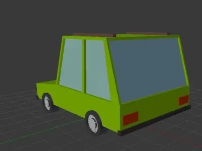 Cartoon Low Poly Car Low-poly 3D model
