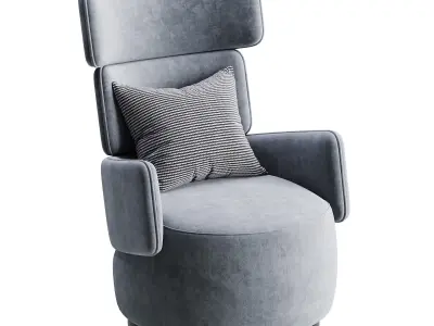 Boris Beige Armchair 3D model