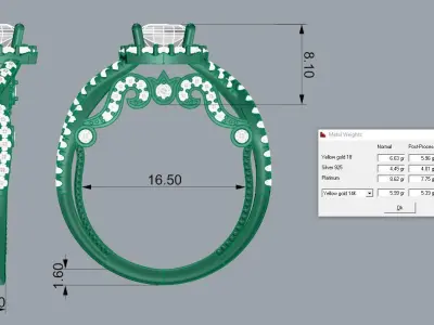 Veragio ring Jewelry 3D print model