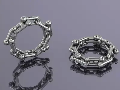 Tiffany Hardwear Ring Jewelry Gold  3D print model