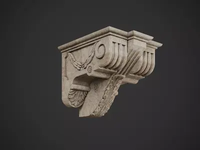 Classical Stone Carving 01 Low-poly 3D model