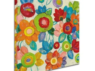 Louane Decorative Flowers Bright Crop Canvas Art Free 3D model