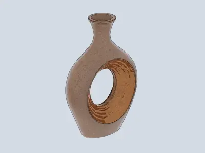 Creative wine bottle sculpture Low-poly 3D model