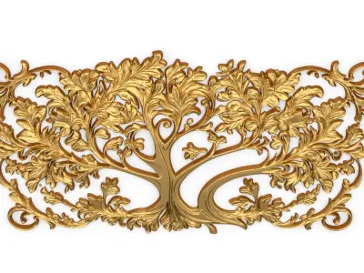 mural tree decor set ornament 01 3D model