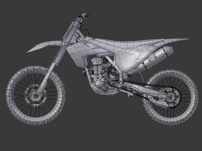 Husqvarna 250 cc Motocross Low-poly 3D model