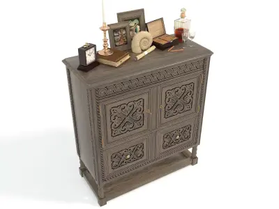 Classic European style Cabinet and Decoration 5 3D model