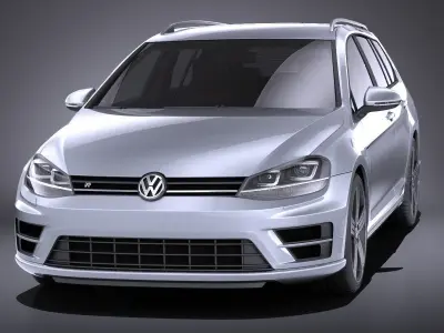 Volkswagen Golf VII R Variant 2015 VRAY  3D model
