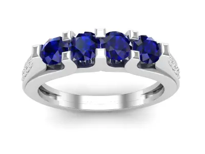 AV 454 Diamond Ladies Wedding Band Ring 3D print model