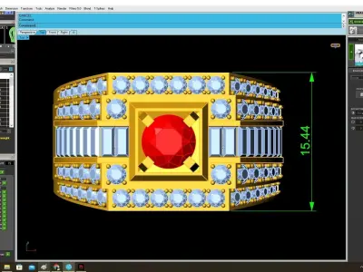 Luxury Square Gemstone Mens Ring 3942 3D print model