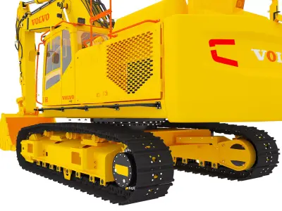 Volvo Medium Crawler Excavators Low-poly 3D model