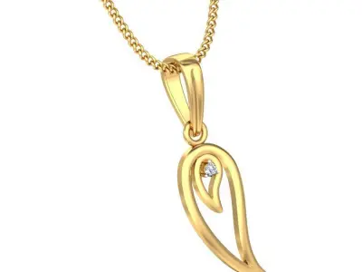 Solitaire Women Pendant 3dm STL OBJ FBX Renders Details 3D print model 67