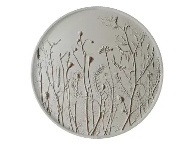 Botanical bas-relief 3D model