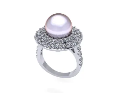 Women diamond ring 3d render 3D print model