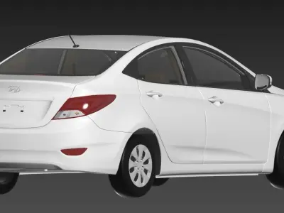 hyundai Accent 2015 Mid-Poly 3D model 3D model