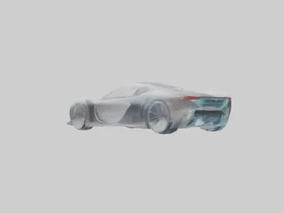 Concept Car with Transparent Bodywork model 3D model
