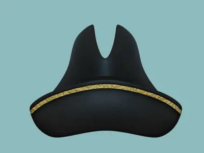 Long Pirate Hat - Corsair Costume Low-poly 3D model