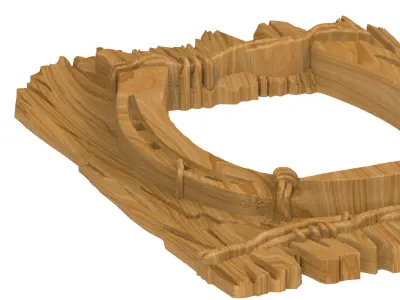 Carved picture frame STL 3D model 107