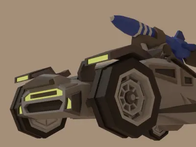 HellRIder low-poly sci-fi rocket truck Low-poly 3D model