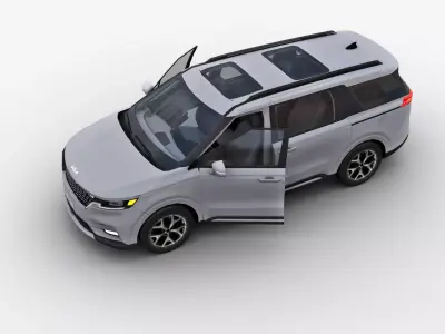 KIA Grand Carnival 2024 with Interior Low-poly 3D model