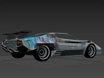 Cyberpunk Retro Car Low-poly 3D model