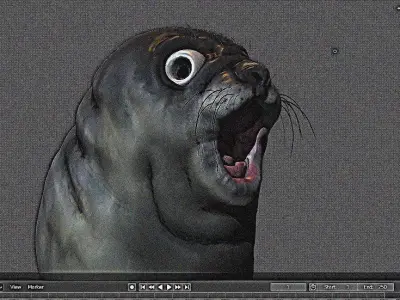 handpaint seal 3D model