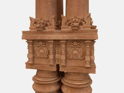 temple pillar 3D model