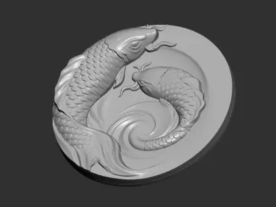 two fish 3D print model