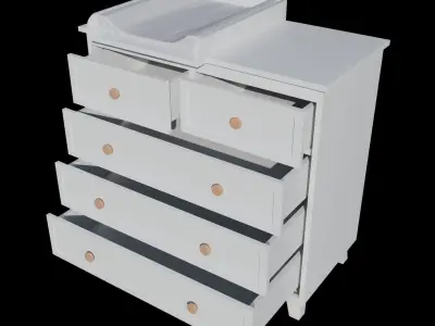 4-Drawer Dresser 3D model