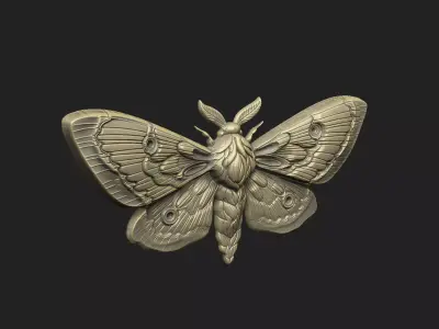 Moth cnc artcam decor vcarve wall panel home wood laser luxury  3D print model