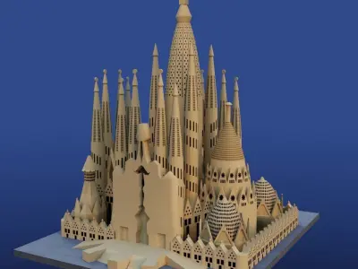 Sagrada Familia  Low-poly 3D model