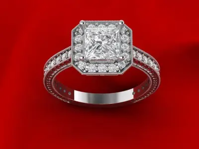 Luxury princess ring 3D print model