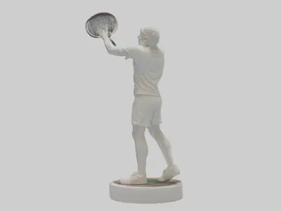 Tennis Serve statue model Low-poly 3D model