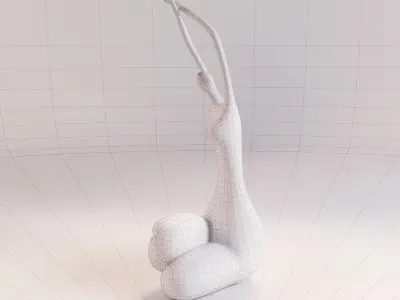 A statuette of a lady 4 3D model