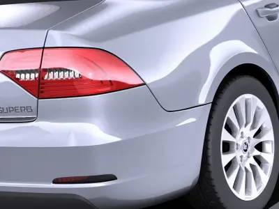 Skoda Superb Sedan 2014 VRAY 3D model