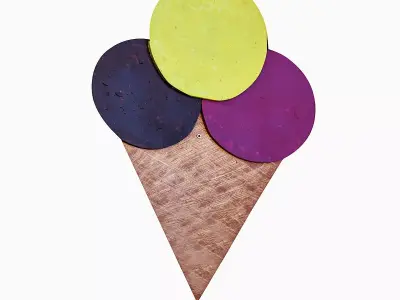 ice cream signboard Low-poly 3D model