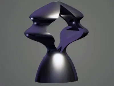 Modern Dual Heads Sculpture  3D print model