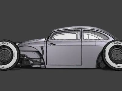 VW Beetle Volksrod hotrod body 3D model