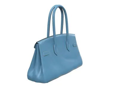 Hermes Birkin Bag 42 Blue Low-poly 3D model